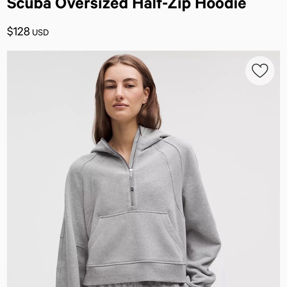 lululemon Scuba Oversized Half-Zip Hoodie- Heather Gray - Picture 5 of 5